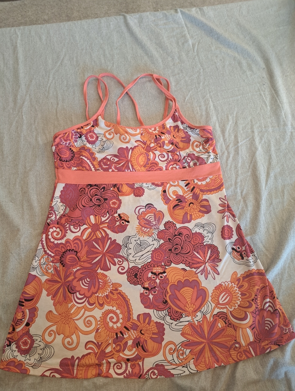 PrAna Breathe Kaley Tunic Top Tank top Claret Flower Power Strappy  Large